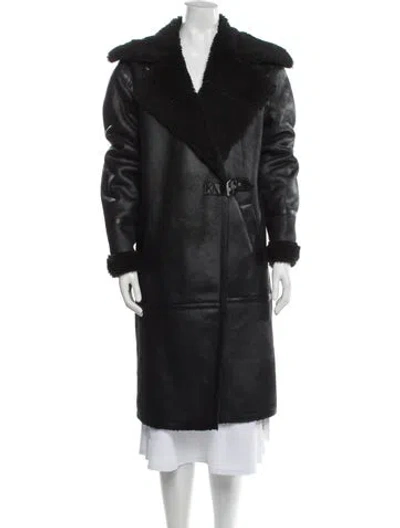 Pre-owned Avec Les Filles Faux Fur Fur Coat In Blue