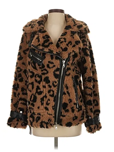 Pre-owned Avec Les Filles Faux Fur Jacket In Brown