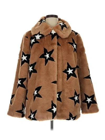 Pre-owned Avec Les Filles Faux Fur Jacket In Brown