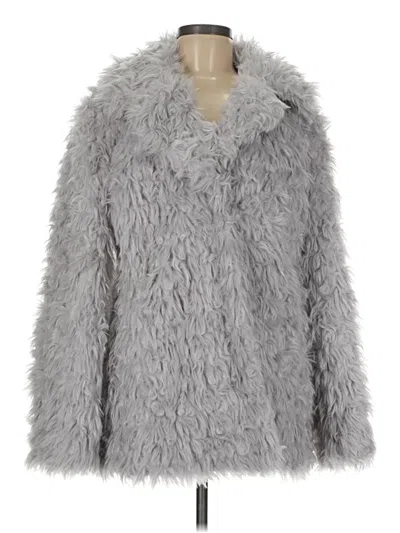 Pre-owned Avec Les Filles Faux Fur Jacket In Gray