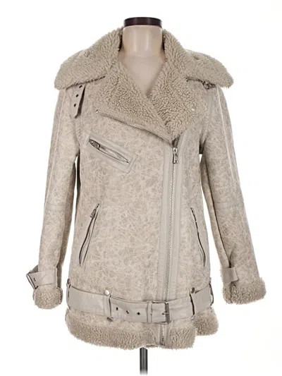 Pre-owned Avec Les Filles Faux Fur Jacket In Ivory