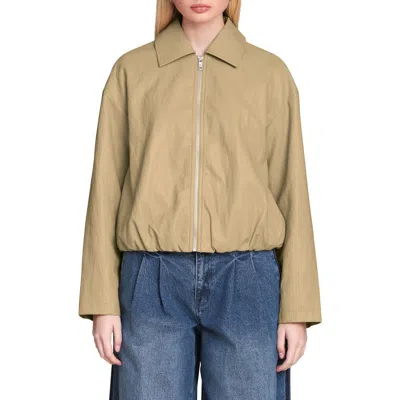 Avec Les Filles Faux Leather Jacket In Brown