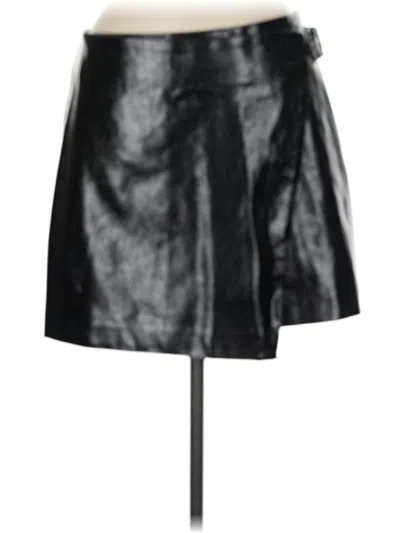 Pre-owned Avec Les Filles Faux Leather Skirt In Black