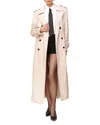 Avec Les Filles Faux Leather Trench Coat In Birch