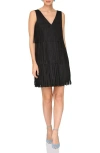 Avec Les Filles Faux Suede Fringe Minidress In Black