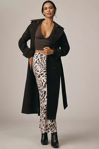 Avec Les Filles Faux-suede Trench Coat Jacket In Black