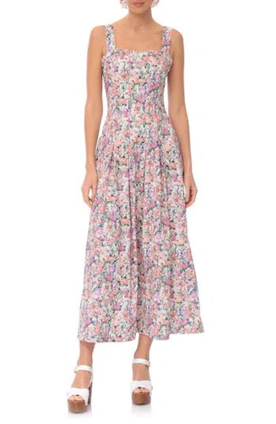 Avec Les Filles Fit And Flare Dress In Perfect Petals