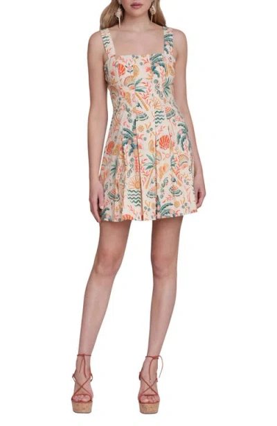Avec Les Filles Fit & Flare Pleated Minidress In Multi