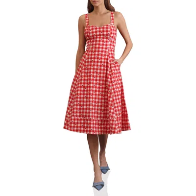 Avec Les Filles Fit And Flare Sweetheart Dress