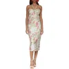 Avec Les Filles Floral Brocade Halter Neck Midi Dress In Wild Daisy
