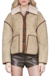 Avec Les Filles Floral Quilted Oversize Jacket