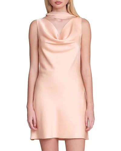 Avec Les Filles Floral Satin Scarf Tie Mini Dress In Pink