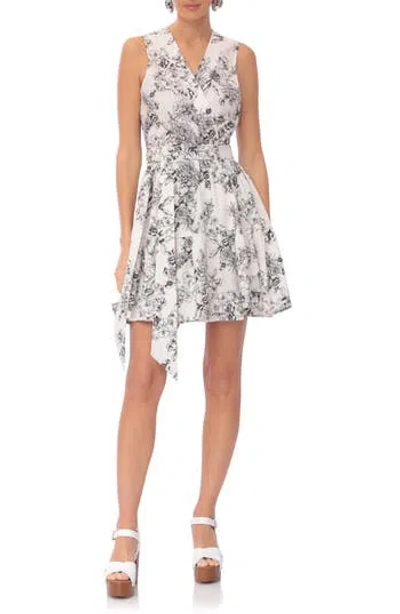 Avec Les Filles Floral Wrap Dress In Etched Floral