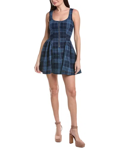 Avec Les Filles Full Skirt Mini Dress In Blue