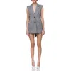 Avec Les Filles Gingham Back Bow Short Jumpsuit In Black White