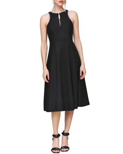 Avec Les Filles Halter Paneled Swing Dress In Black