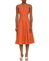 Avec Les Filles Halter Paneled Swing Dress In Orange
