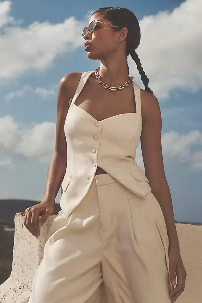 Avec Les Filles Halter Vest Top In Beige