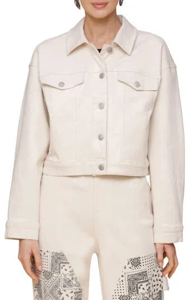 Avec Les Filles Heart Inset Trucker Jacket In Multi