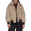 Avec Les Filles Padded High Neck Bomber Jacket In Brown