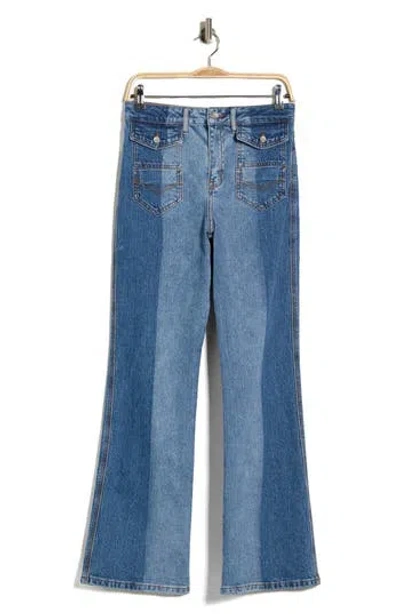Avec Les Filles High Rise Flare Leg Jeans In Campus Wash