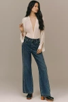Avec Les Filles High-rise Studded Wide-leg Jeans In Blue