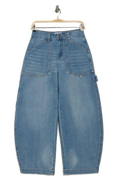 Avec Les Filles High Waist Barrel Pants In Azzurro Blue