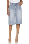 Avec Les Filles High Waist Wide Leg Denim Bermuda Shorts In Badlands Wash