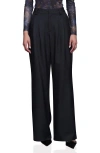 Avec Les Filles High Rise Contrast Stripe Pants In Black