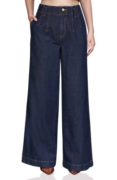 Avec Les Filles Hollywood Wide Leg Jeans In Blue