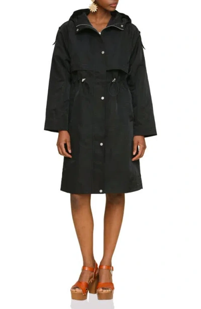 Avec Les Filles Hooded Utility Coat In Black