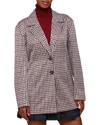 Avec Les Filles Houndstooth Knit Longline Blazer In Multi