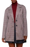 Avec Les Filles Houndstooth Knit Longline Blazer