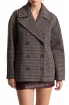 Avec Les Filles Houndstooth Peacoat In Multi