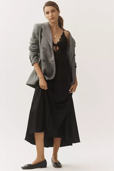 Avec Les Filles Hourglass Double-breasted Blazer Jacket In Grey