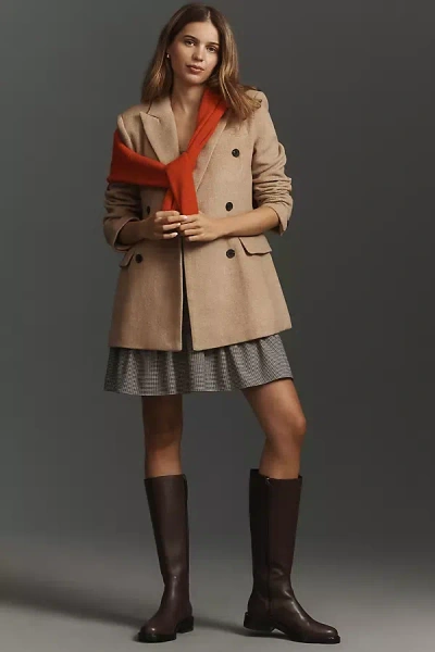 Avec Les Filles Hourglass Double-breasted Blazer Jacket In Yellow