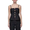 Avec Les Filles Hourglass Peplum Camisole In Black
