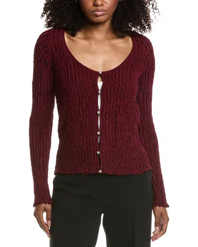 Avec Les Filles Knit Cardigan In Burgundy