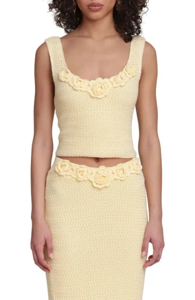 Avec Les Filles Crochet Tank Top In Yellow