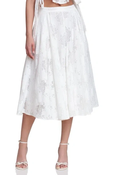 Avec Les Filles Lace Inset Skirt In White