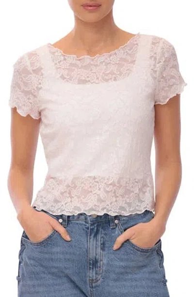 Avec Les Filles Lace Lettuce Edge Top