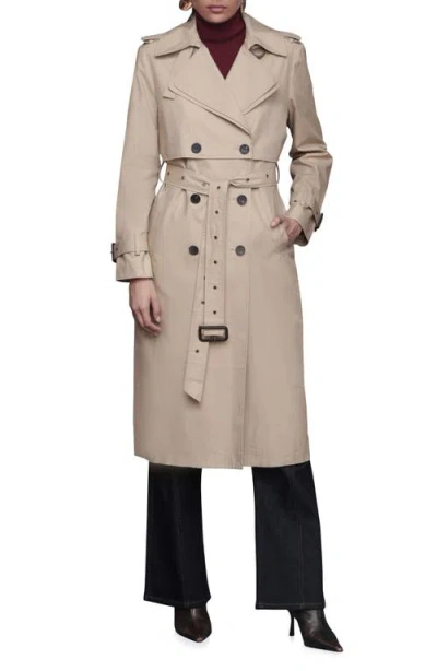 Avec Les Filles Layered Cotton Blend Trench Coat In Gray