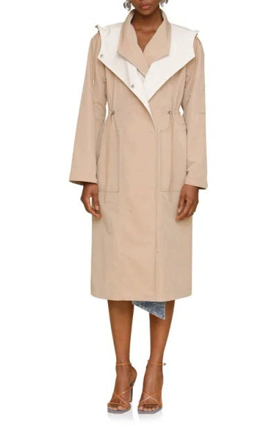 Avec Les Filles Layered Look Hooded Coat