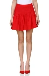 Avec Les Filles Linen Blend Skirt In Hot Red