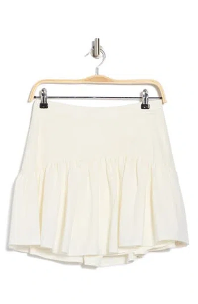 Avec Les Filles Linen Blend Skirt In White