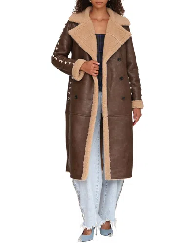 Avec Les Filles Long Coat In Brown