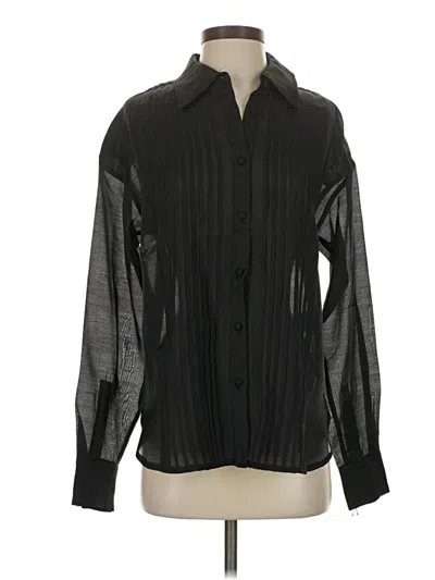 Pre-owned Avec Les Filles Long Sleeve Blouse In Black