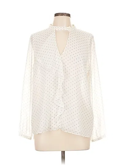 Pre-owned Avec Les Filles Long Sleeve Blouse In White