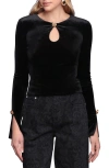 Avec Les Filles Long Sleeve Boatneck Shirt In Black