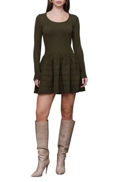 Avec Les Filles Long Sleeve Mini Sweater Dress